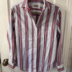 Greyson The Hero Women's Button Down Blouse in the Jasmine Stripe Pattern